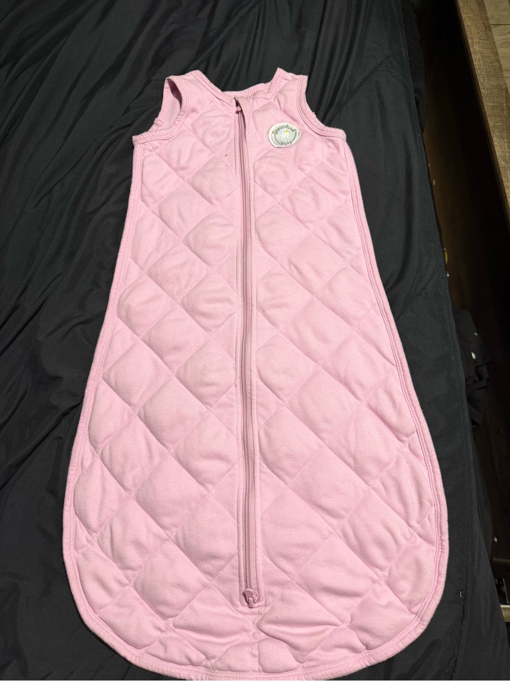 Sleeveless Quilted Pink Kids Sleep Sack with Front Zipper